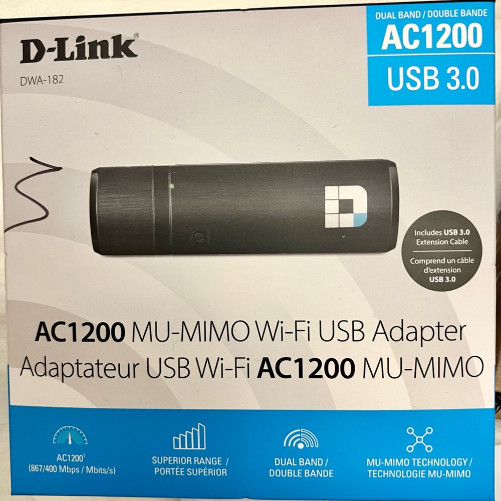Wireless AC1200 Dual Band USB Adapter D-Link